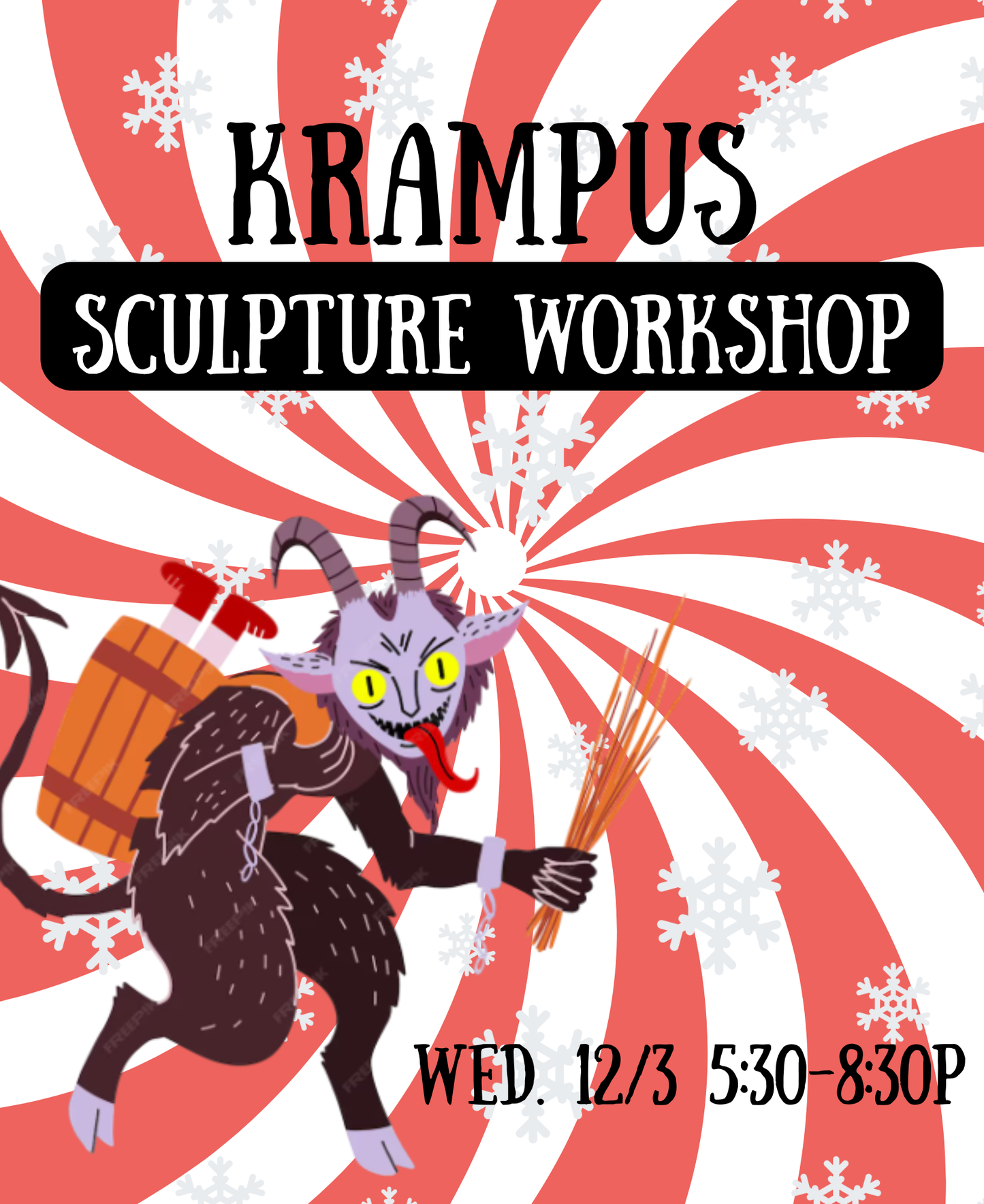 Krampus Sculpture Workshop - Wed. 12/3 5:30-8:30pm