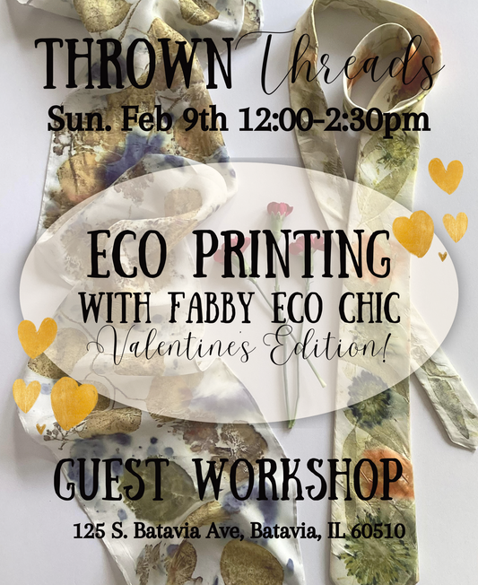 Valentine Eco Printing Workshop with Fabby Eco Chic (Silk Scarf or Tie) - Sun. 2/9 12:00-2:30p